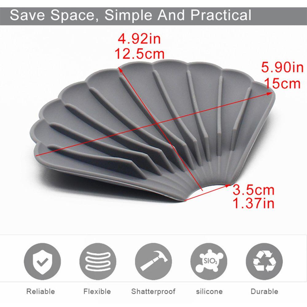 PINEVN Khay Silicone Đựng Xà Phòng Hình Vỏ Sò Kèm Khay Thoát Nước Tiện Dụng