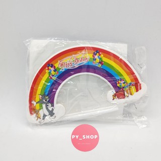 Bịch 10 cầu vồng giấy trang trí bánh kem- set cắm bánh