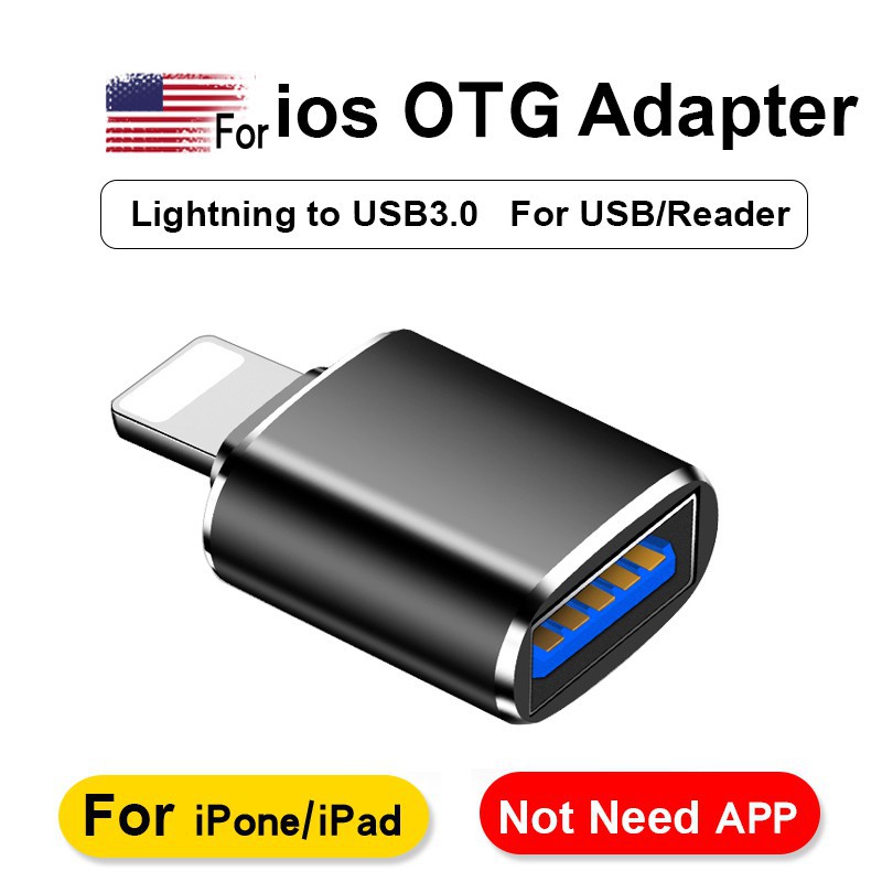 Đầu OTG chuyển đổi phích cắm Lightning sang USB3.0 iOS 13 cho iPhone 11 Pro XS Max XR X 8 7 6s 6 Plus iPad