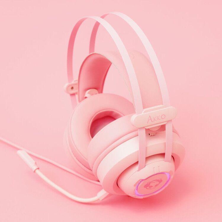 Tai nghe Gaming AKKO AD701 Pink Over Ear – RGB giả lập 7.1 | BigBuy360 - bigbuy360.vn