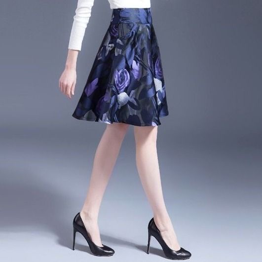 Chân Váy Chữ A Ngắn Lưng Cao In Hoa Thời Trang Xuân Hè 2022 Mới