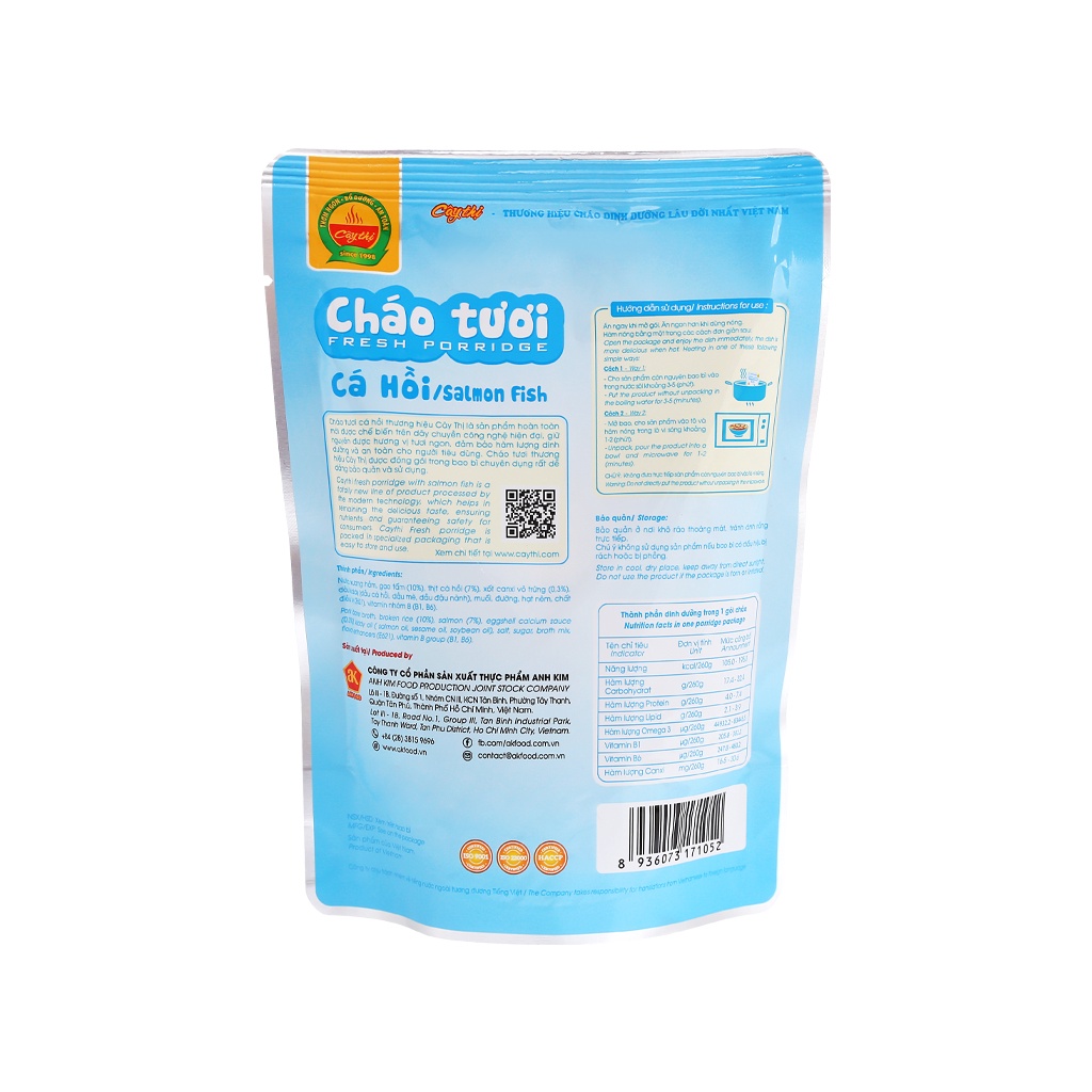 Cháo tươi cá hồi Cây Thị gói 260g