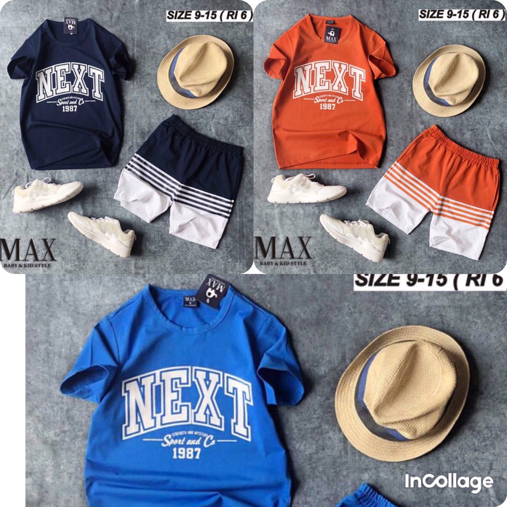 Bộ thun Cotton 4c Max cho bé Trai từ 9-15 ( 27-39kg)