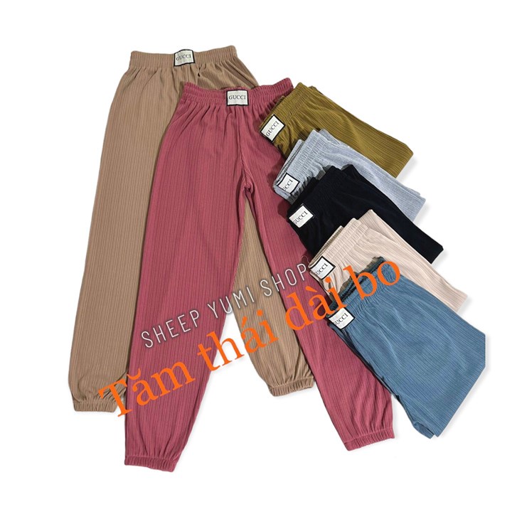 Quần jogger nữ thun tăm thái bo chun co giãn 4 chiều GUCCI QD02