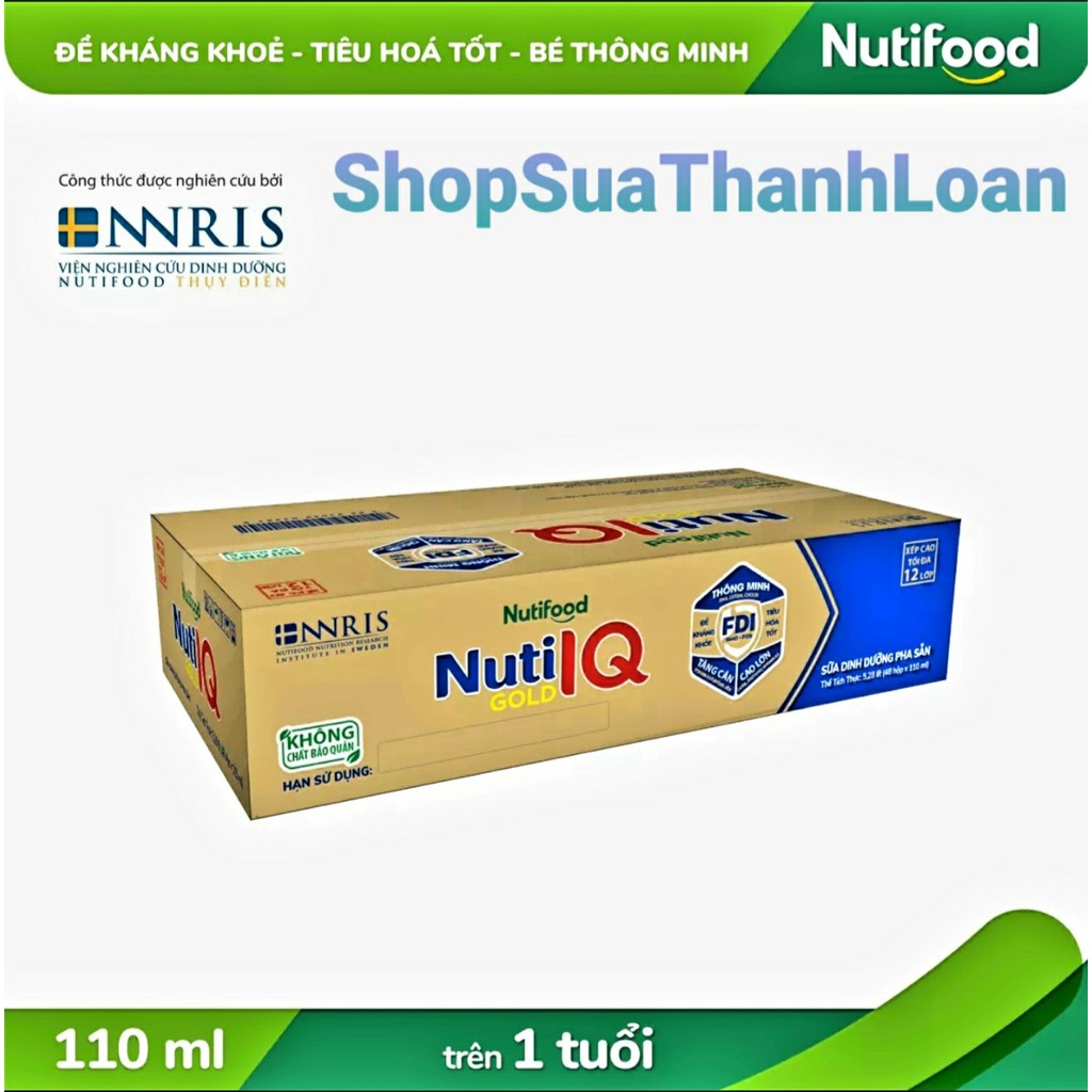 [HSD T10-2022] Thùng 48 Hộp Sữa Bột Pha Sẵn Nuti IQ Gold 110ml