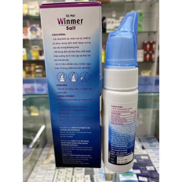 [Chính hãng] Xịt mũi Winmer salt Chai 70ml [Chính hãng] - Làm sạch mũi sử dụng cho trẻ từ 3 tháng tuổi và người lớn
