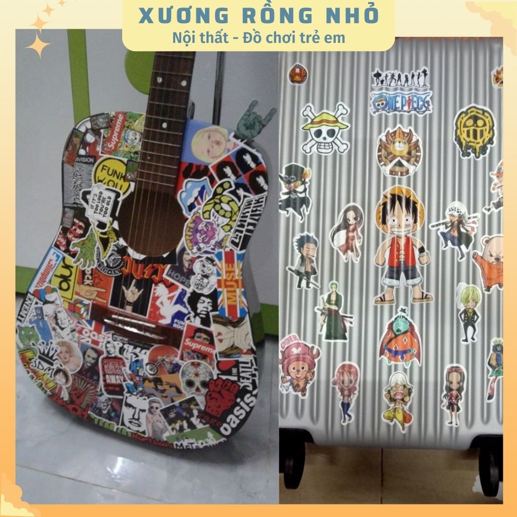 Sticker Vintage Mix chống nước sticker dán mũ bảo hiểm, laptop, điện thoại, đàn guitar, vali (không chọn mẫu)