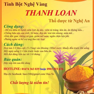 [Trợ giá] Tinh bột nghệ Thanh Loan nguyên chất 100%