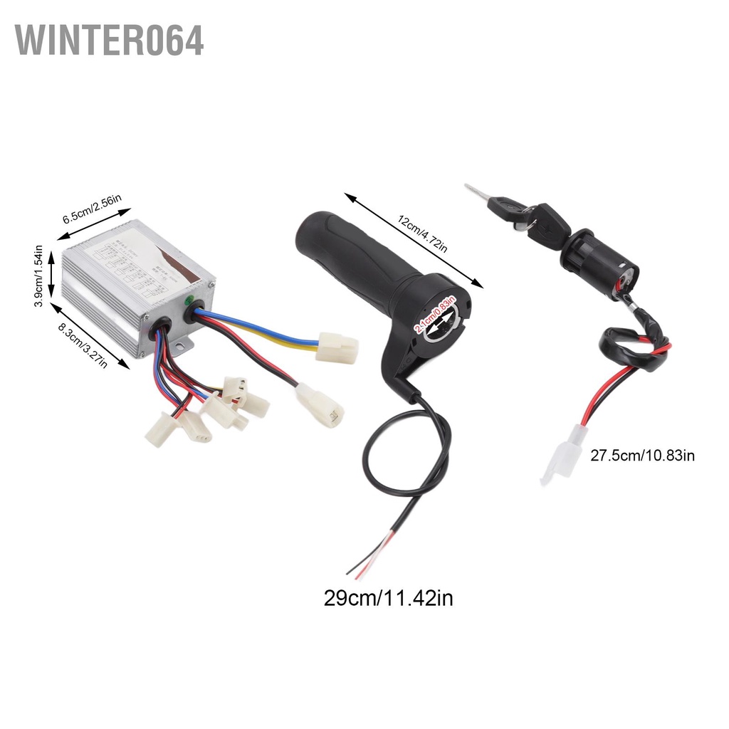 Bộ Điều Khiển Tốc Độ Động Cơ Chổi Than 36V 500W Kèm Tay Ga Cho Xe Đạp Điện