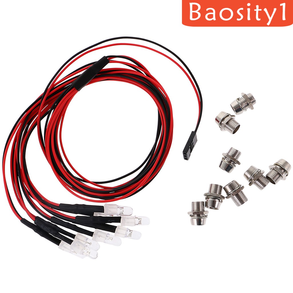 [Baosity1] Bộ 8 Đèn Pha LED Cho Xe Điều Khiển Từ Xa Traxxas HSP Redcat RC4wd Axial SCX10 D90 HPI