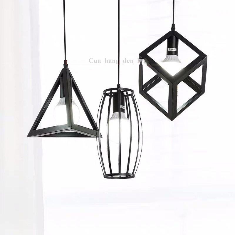 Bộ 3 Đèn Thả Trần Hình Học Đơn Giản , Đèn Thả Trang Trí Quán Cà Phê/ Bàn Ăn Hiện Đại