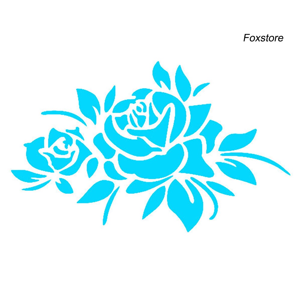 Nhãn Dán Trang Trí Xe Hơi Họa Tiết Hoa Hồng Phản Quang Độc Đáo