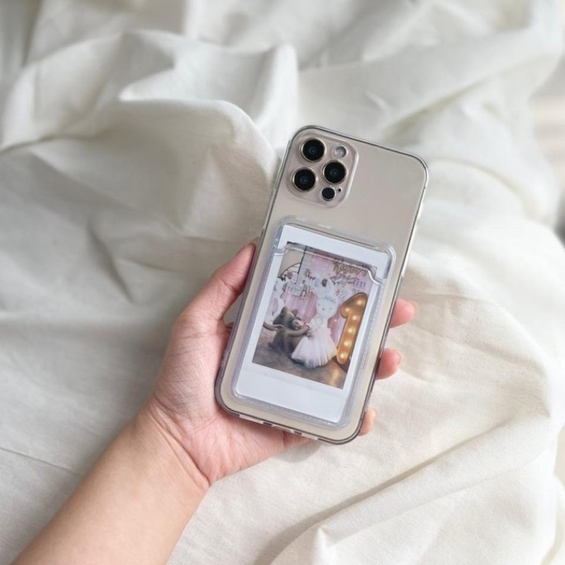 Ốp lưng iPhone Trong Suốt Có Ngăn Đựng Thẻ Chống Sốc cho 14 Pro Max 13 12 11 XS Max 7 8 Plus