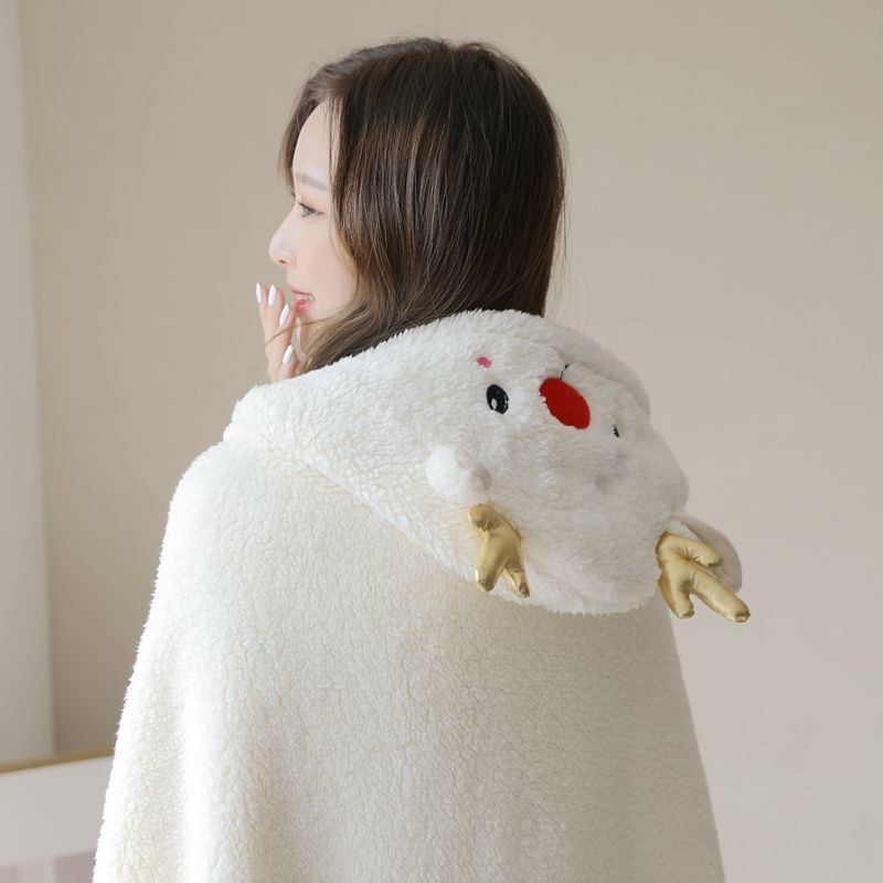 Chăn Ngủ Có Mũ Trùm Chống Lạnh Giữ Ấm Phong Cách Hàn Quốc | BigBuy360 - bigbuy360.vn