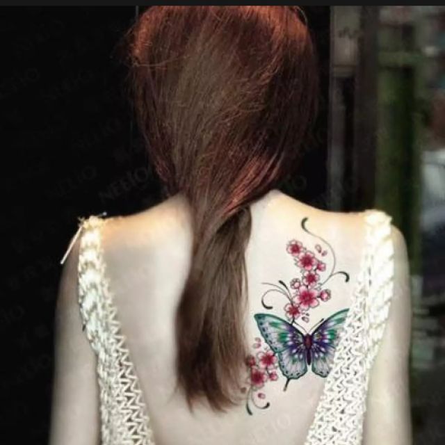 Combo 2 tatoo bướm và hoa