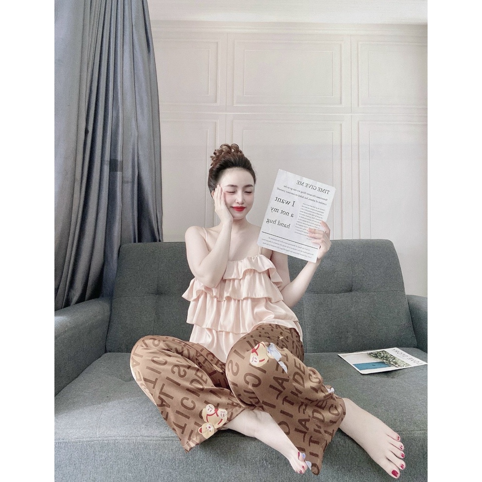 [ Cập nhât màu mới] Bộ lụa hai dây họa tiêt xinh xắn | BigBuy360 - bigbuy360.vn