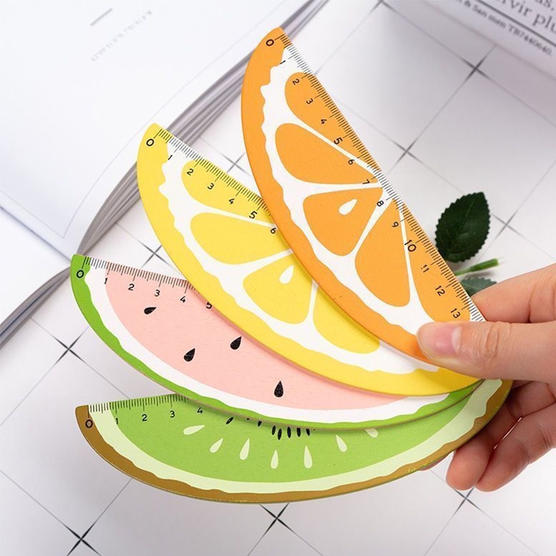 Thước Gỗ 15cm Hình Trái Cây Hoạt Hình Sáng Tạo