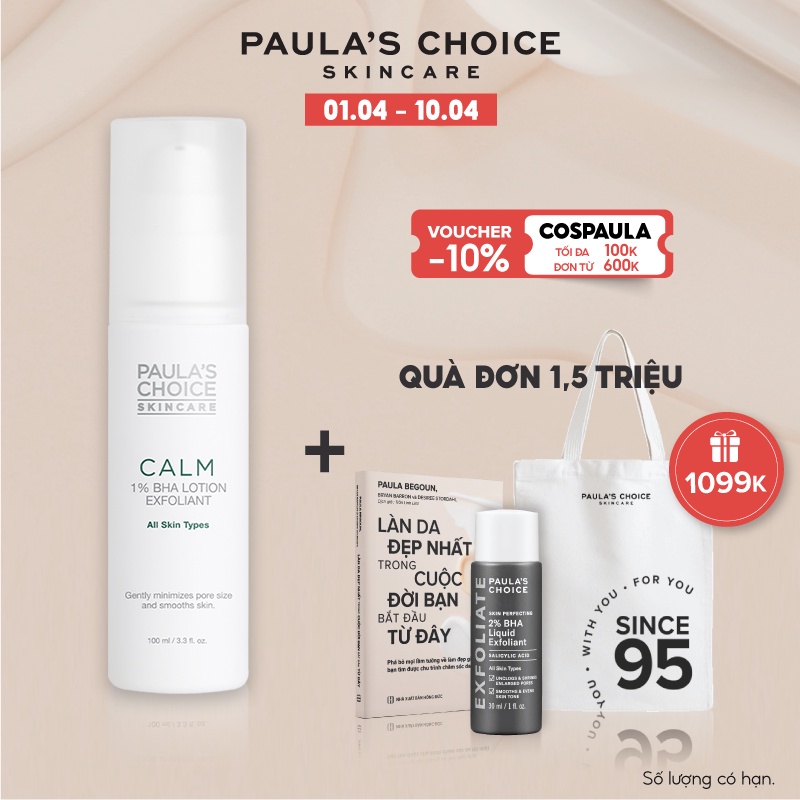 Lotion tẩy da chết dịu nhẹ cho da nhạy cảm Paula's Choice 1% BHA Exfoliant 100ml 9100