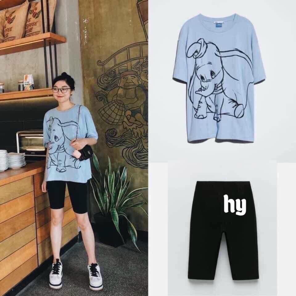 Quần Legging lửng _Ngố Đùi HM chất len tăm dày dặn, co giãn đàn hồi cực tốt