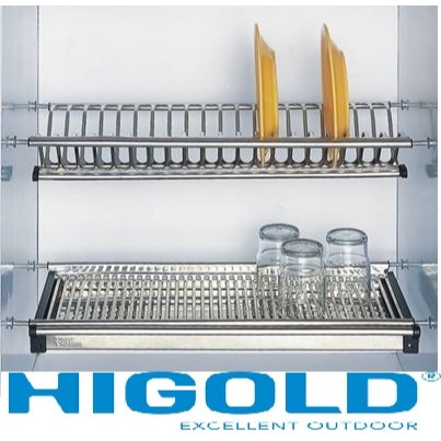 Kệ chén âm tủ 2 tầng cao cấp HIGOLD inox 304, bảo hành 02 năm