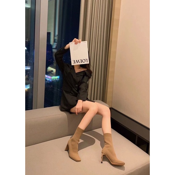 Bốt len cao gót chất siêu đẹp hàng fullbox