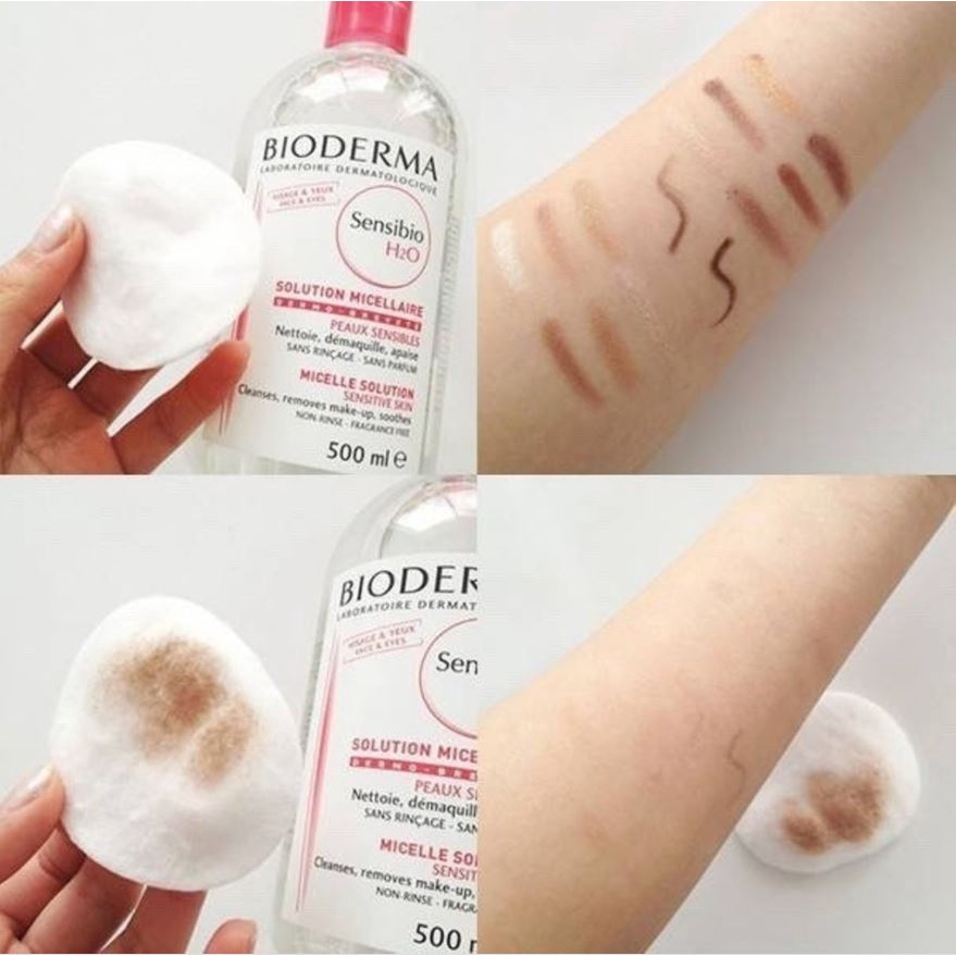Nước Tẩy Trang Bioderma Xanh, Hồng Nắp Bật 500ml