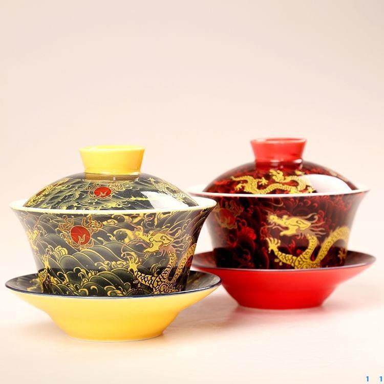 Tách uống trà bằng sứ cỡ lớn có nắp đậy tiện dụng