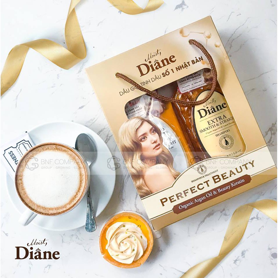 Dầu Gội Dầu Xả Cao Cấp dành cho tóc khô, quăn, không vào nếp Moist Diane Extra Straight nhật bản