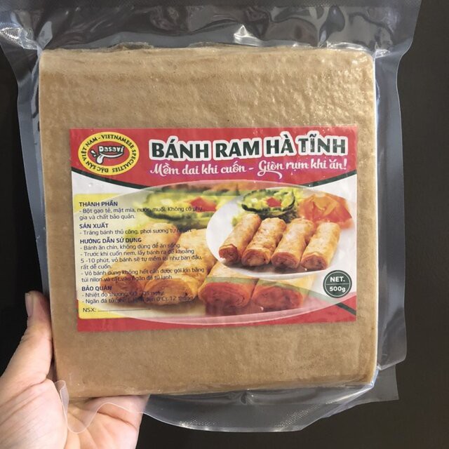 Vỏ Ram Hà Tĩnh Bánh Đa Nem hút chân không loại đặc biệt ngon hảo hạng dẻo mềm dễ gói rán giòn lâu ráo mỡ đủ 95-100 lá