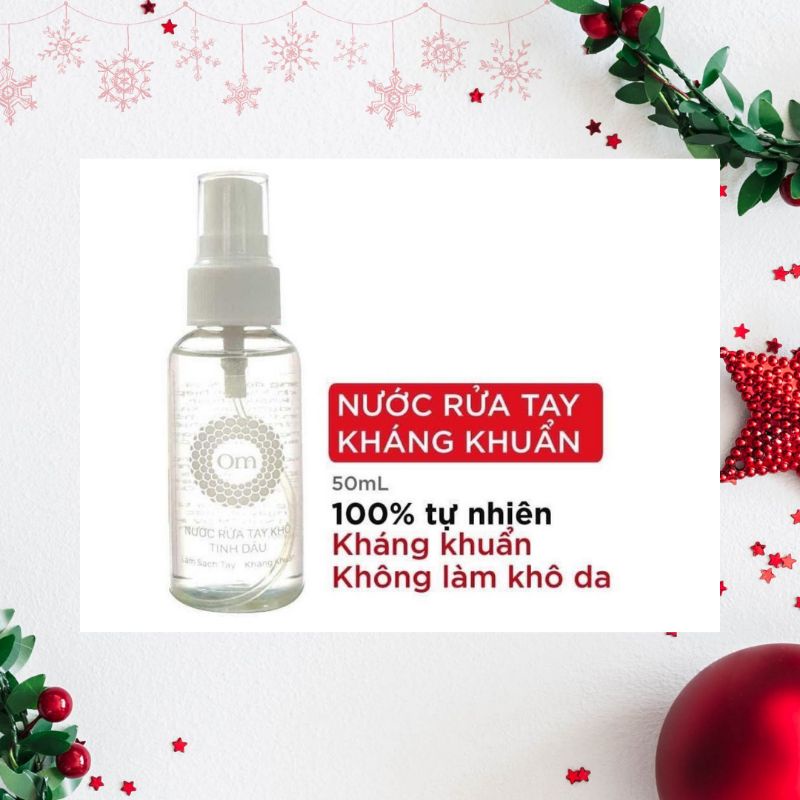 Nước Rửa Tay Khô Tinh Dầu Kháng Khuẩn Dạng Xịt 50ml - Om Fountain
