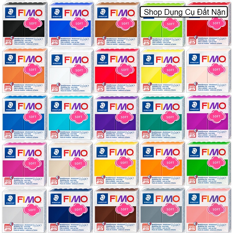 Đất nặn, Đất sét nung Polymer Clay Fimo Soft , nặn trang sức, nhân vật, mô hình