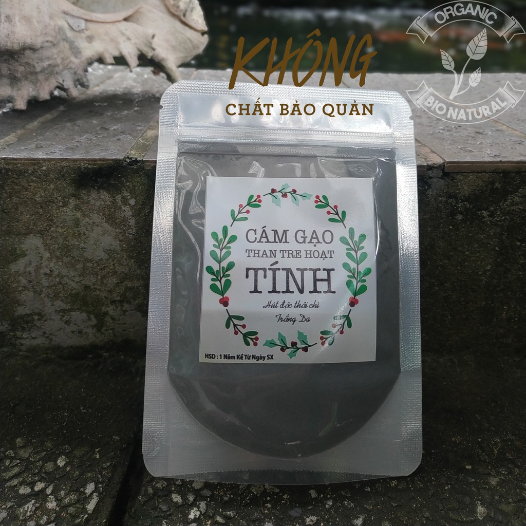 Bột đắp mặt Cám Gạo Than Tre Hoạt Tính handmade