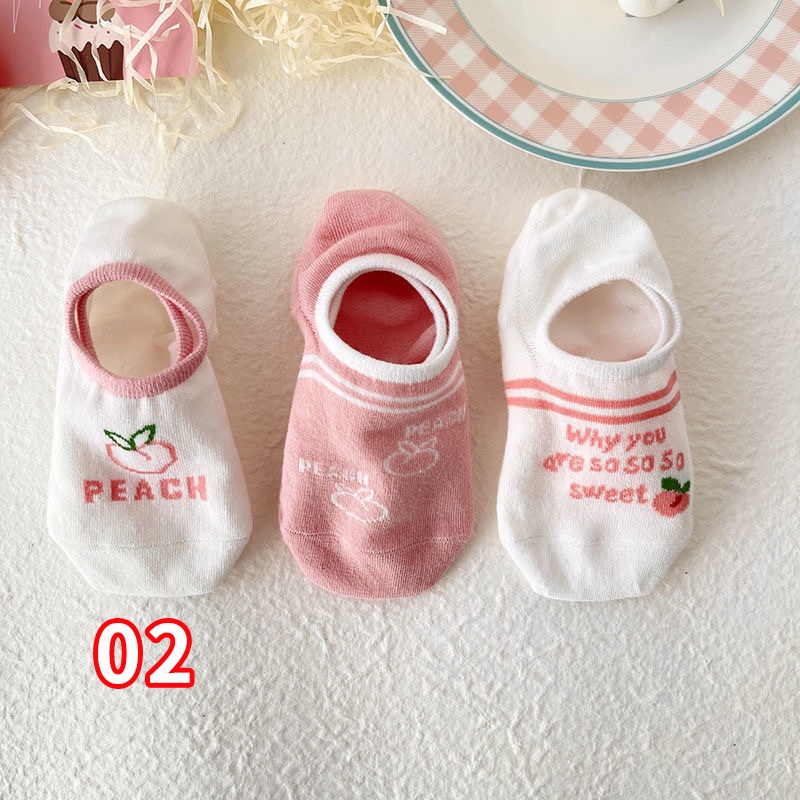 Đôi Vớ Thuyền Bằng Vải cotton In Hình Hoạt Hình Phong Cách Hàn Quốc Dành Cho Nữ