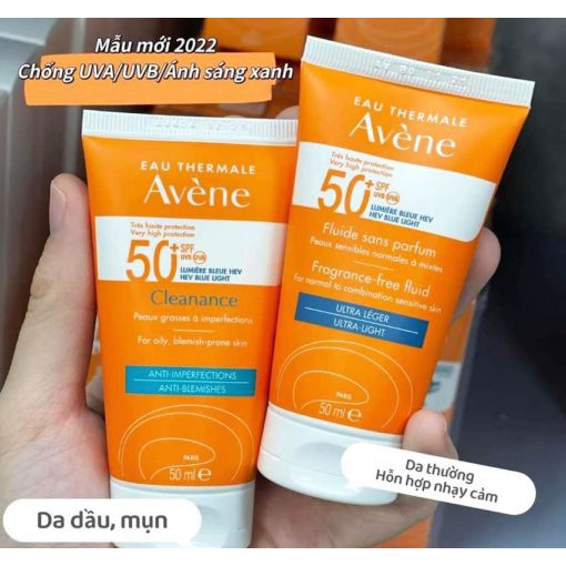 Kem chống nắng Avene Very High Protection Fluid - Cleanance SPF50+ 50ml Date Mới