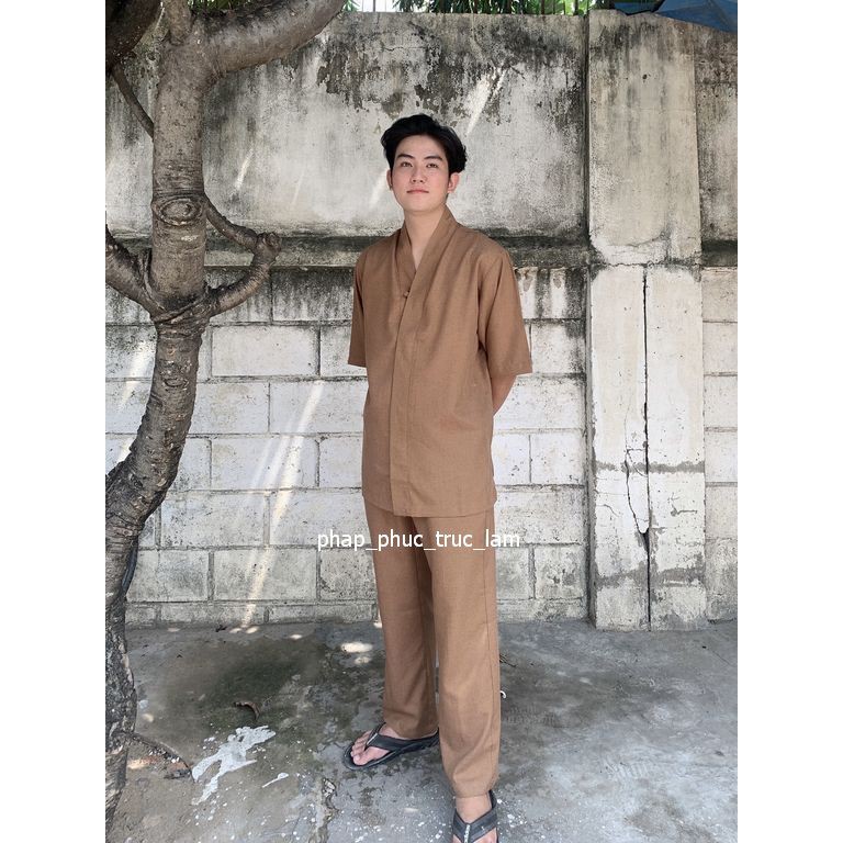 Áo lam đi chùa - Đồ phật tử vải linen đài loan mát, không nhăn