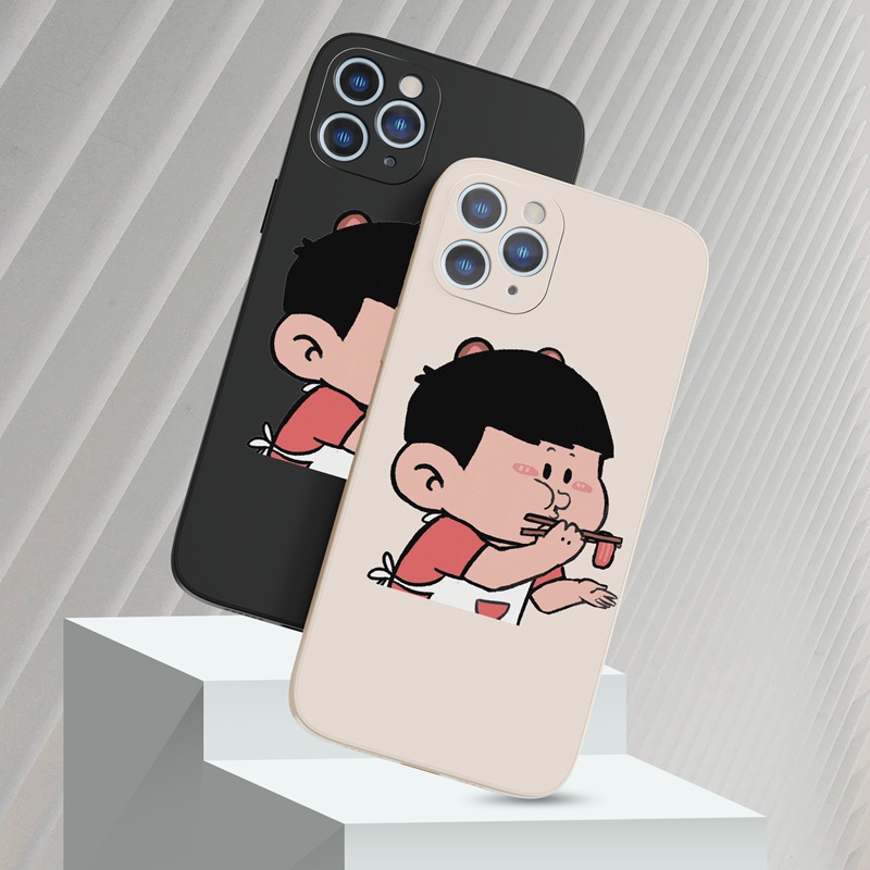 Ốp lưng iphone Ốp điện thoại Suntaiho Silicon mềm hình cậu bé mũm mĩm thích hợp cho iPhone 13 12 11 Mini Pro X XR XS Max 7/8 Plus