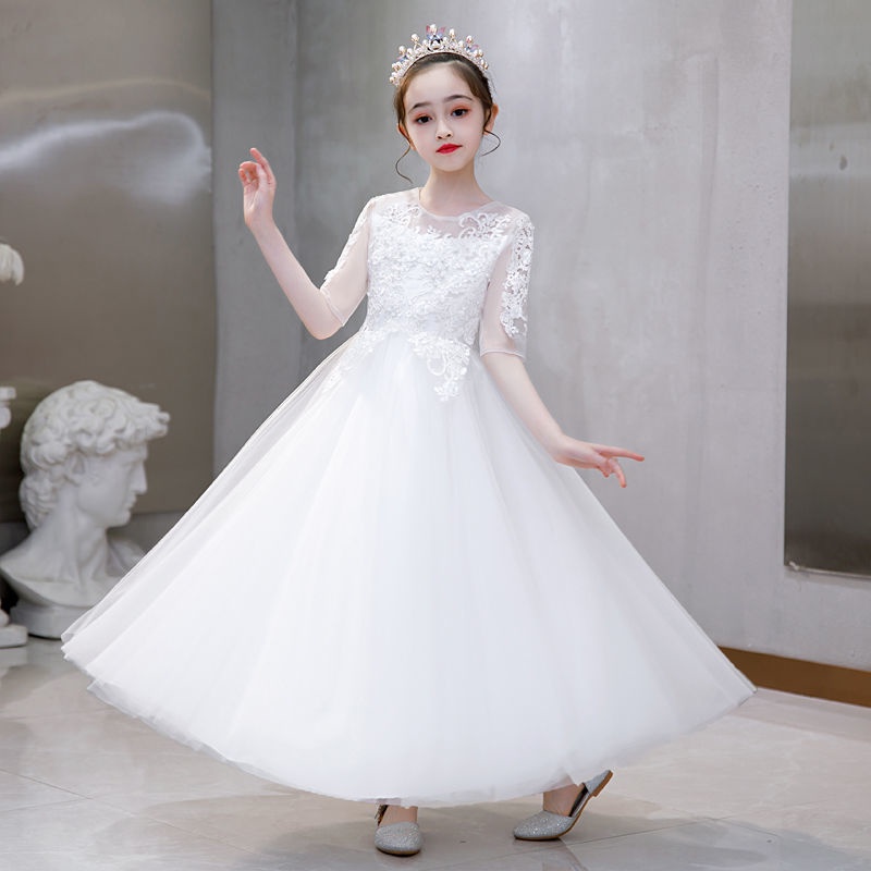Đầm Công Chúa Họa Tiết Hoa Cao Cấp Thời Trang Dự Tiệc Cưới Cho Bé Gái