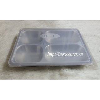 Khay cơm phần 4 ngăn sâu lòng inox 304
