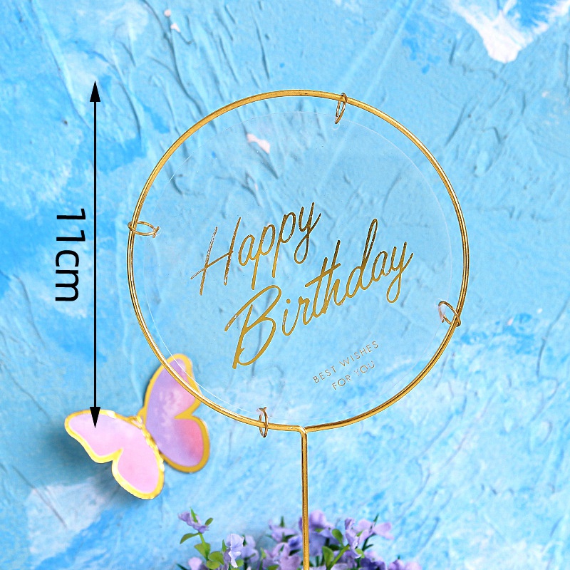 Set 10 Phụ Kiện Trang Trí Bánh Kem Hình Bươm Bướm Dễ Thương