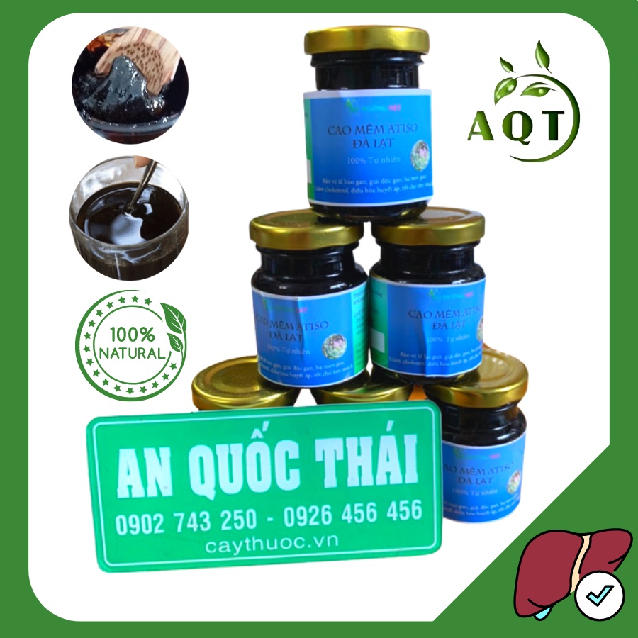 Cao Atiso thiên nhiên 100ml, Cao Mềm Atiso Đà Lạt Hũ Thủy Tinh Cao Cấp Giải Độc Gan