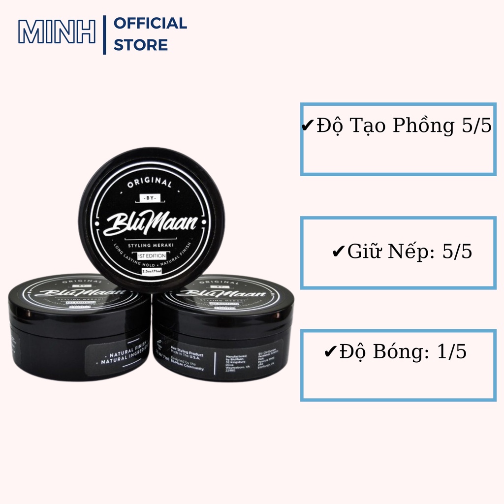 Sáp, Wax vuốt tóc BLUMAN ORIGINAL ĐEN  100gr tạo kiểu giữ nếp cho tóc. HÀNG CHÍNH HÃNG .