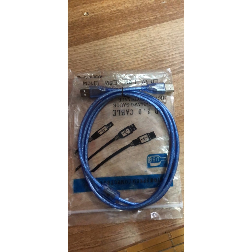 Dây cáp USB 2 đầu dương 1.5m xanh chống nhiễu siêu tốt đảm bảo tín hiều được truyền ổn định