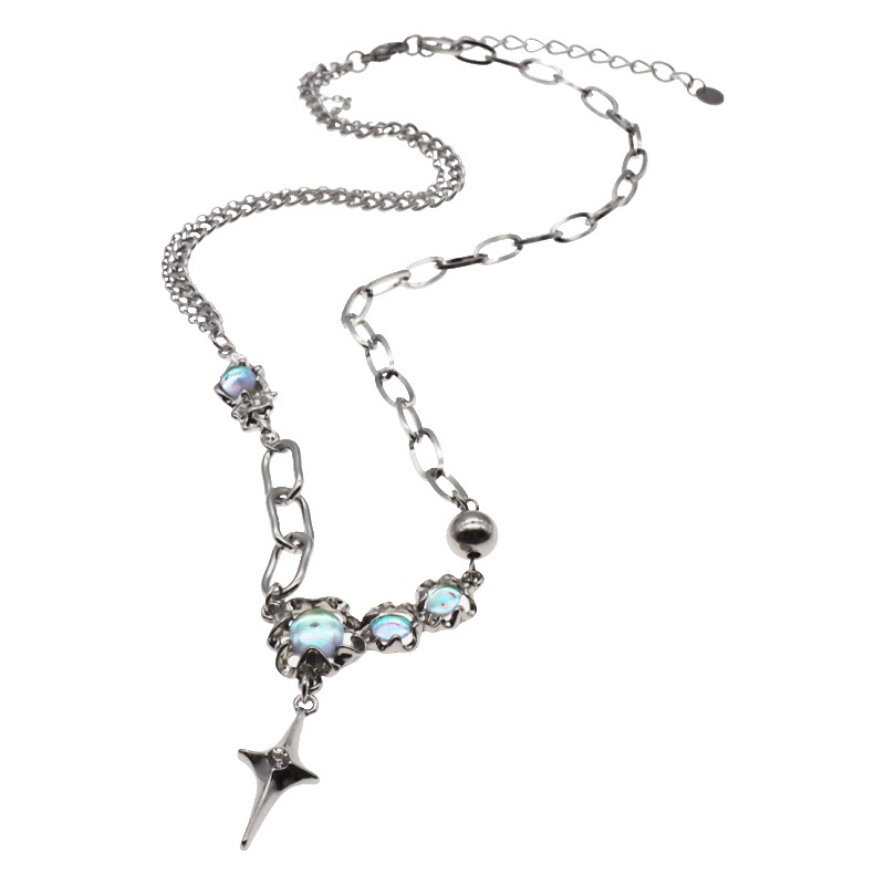 Vòng cổ Mặt Đá Mặt Trăng Phong Cách Hip Hop Thời Trang Cho Nam Nữ