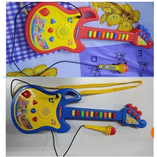 719 - Đồ Chơi Âm Nhạc Đàn Guitar Kèm Micro Lắp Pin Có Nhạc -  Chọn Màu Ngẫu Nhiên