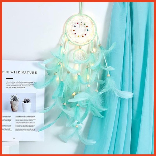 [SALE SỐC] Dreamcatcher Đính Lông Vũ Trang Trí  TẶNG đèn Led phát sáng