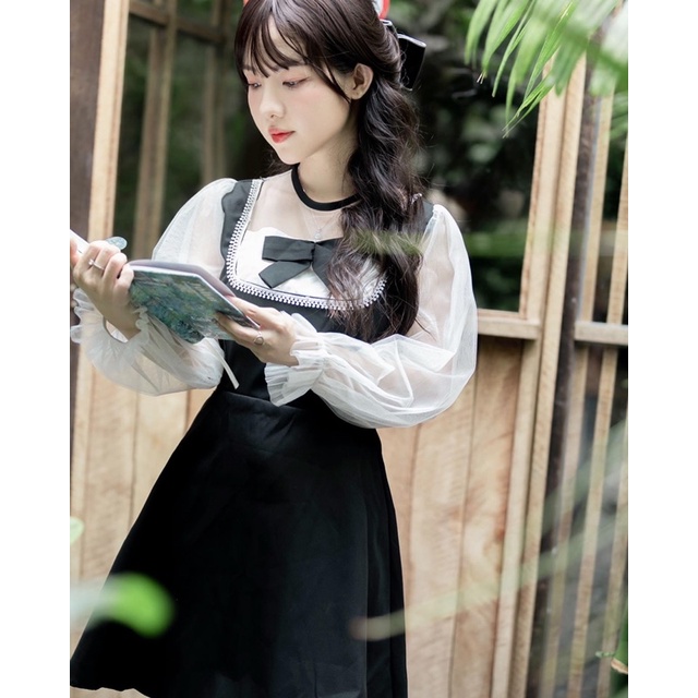 Đầm phối ren đính nơ - EMILY DRESS - CARROT FARM