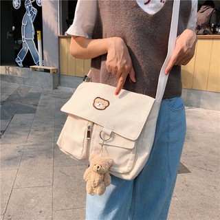 Túi vải đựng đồ Nhiều ngăn Du lịch Đi dạo Vintage Phong Cách Hàn Quốc Túi Tote Canvas Đeo vai Dễ thương