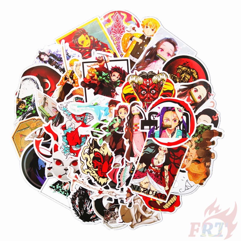 ❉ Demon Slayer: Kimetsu no Yaiba - Series 02 Giấy và decal dán tường ❉ 50Pcs/Set Anime Mixed Skateboard Doodle Stickers