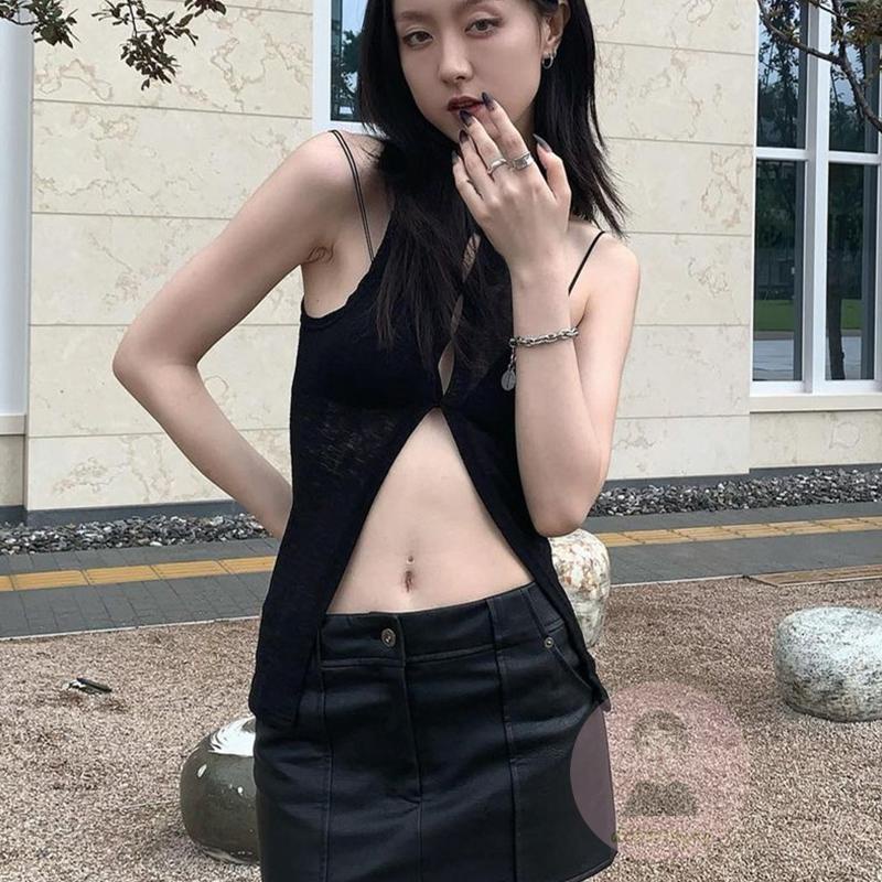 Áo Lưới Không Tay Cổ Tròn Màu Trơn Thời Trang Dành Cho Nữ