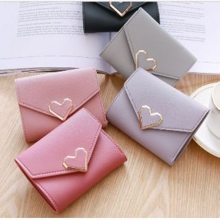 VÍ NGẮN CẦM TAY NỮ KHÓA TRÁI TIM,VÍ MINI NỮ NHỎ GỌN